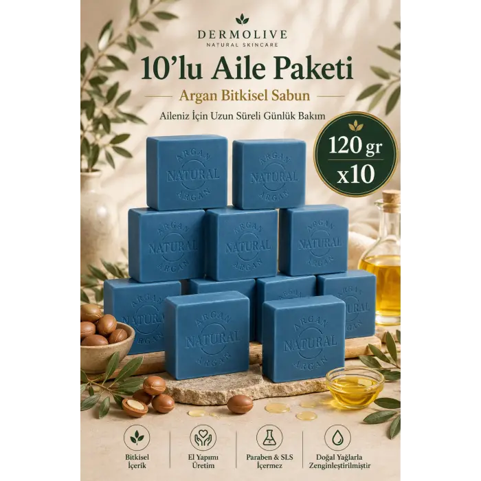Internatural 10lu Aile - Argan Bitkisel Sabun 10 x 120 g