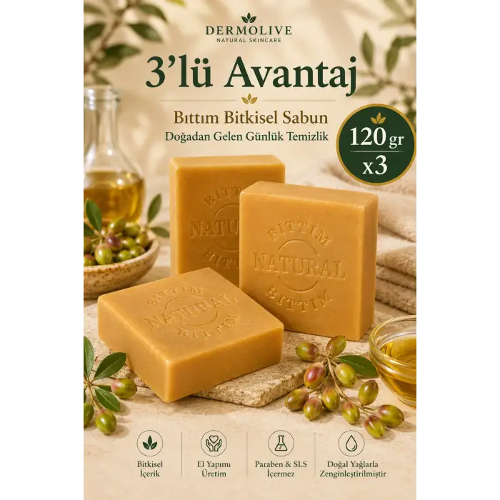 Internatural 3lü Avantaj - Bıttım Bitkisel Sabun 3 x 120 g