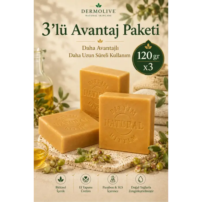 Internatural 3lü Avantaj - Bıttım Bitkisel Sabun 3 x 120 g