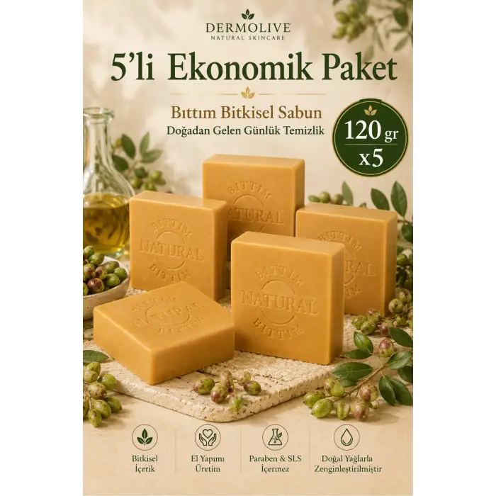 Internatural 5li Ekonomik - Bıttım Bitkisel Sabun 5 x 120 g