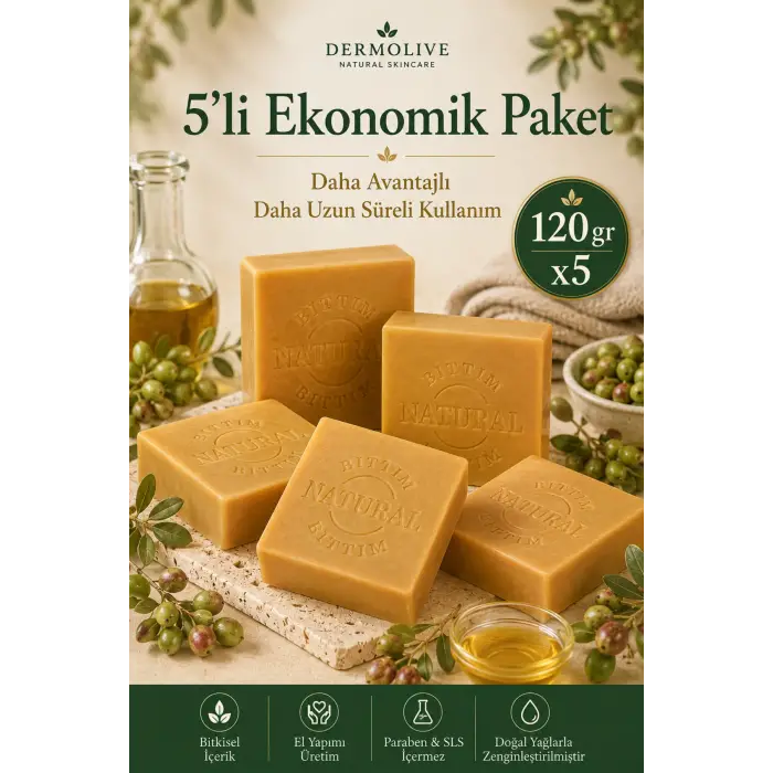 Internatural 5li Ekonomik - Bıttım Bitkisel Sabun 5 x 120 g