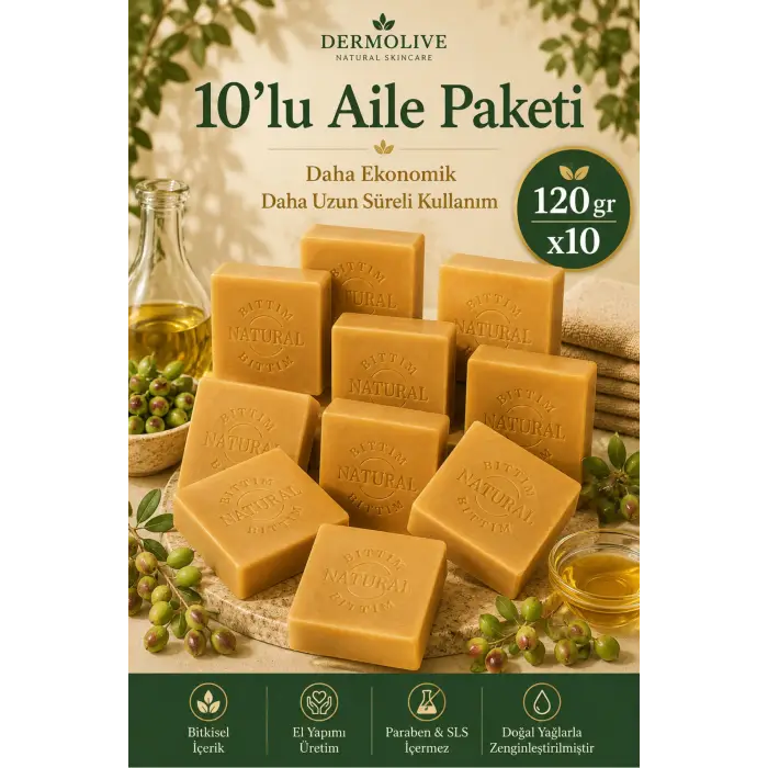 Internatural 10lu Aile - Bıttım Bitkisel Sabun 10 x 120 g