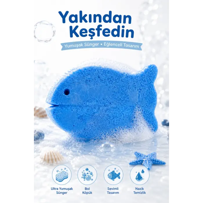KC Kids Club Toysn Soaps Süngerli Oyuncak Bitkisel Banyo Sabunu Balık 120 g
