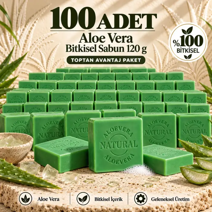 Aloe Vera Bitkisel Sabun 120 g - 100 Adet