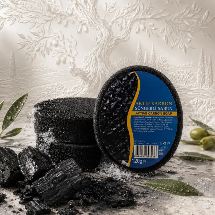 Internatural Aktif Karbon Süngerli Bitkisel Banyo Sabunu 120 g
