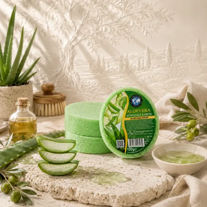 Internatural Aloe Vera Süngerli Bitkisel Banyo Sabunu 120 g