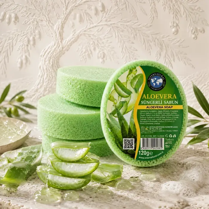 Internatural Aloe Vera Süngerli Bitkisel Banyo Sabunu 120 g