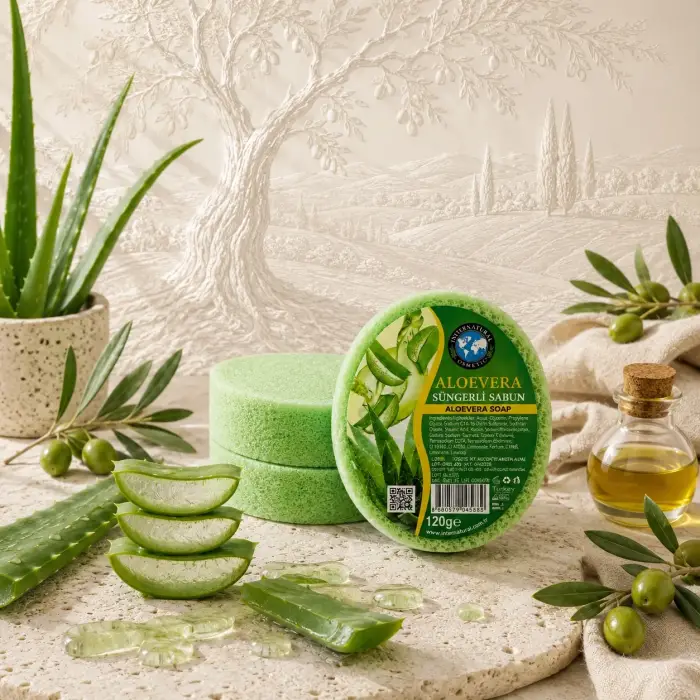 Internatural Aloe Vera Süngerli Bitkisel Banyo Sabunu 120 g