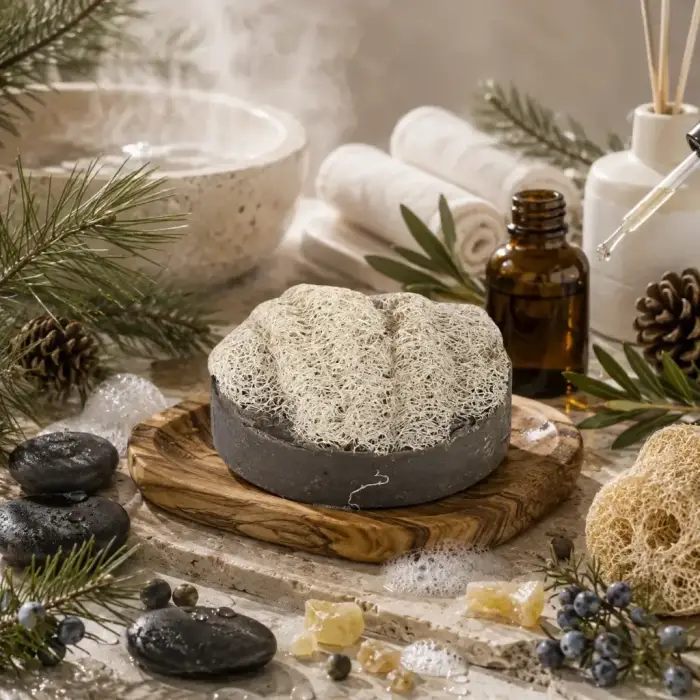 Internatural Ardıç Katranı Kabak Lifli Bitkisel Sabun 80li Paket (80 x 110 g)