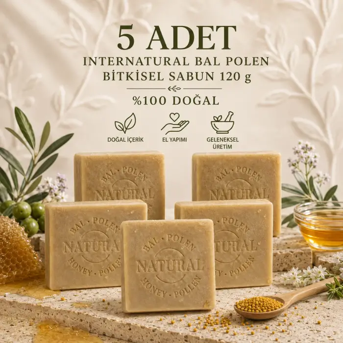 Internatural Bal Polen Bitkisel Sabun 120 g - 5 Adet