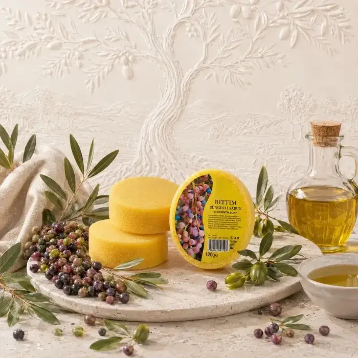 Internatural Bıttım Süngerli Bitkisel Banyo Sabunu 5li Paket (5 x 120 g)