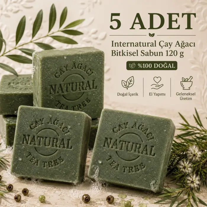 Internatural Çay Ağacı Bitkisel Sabun 120 g - 5 Adet
