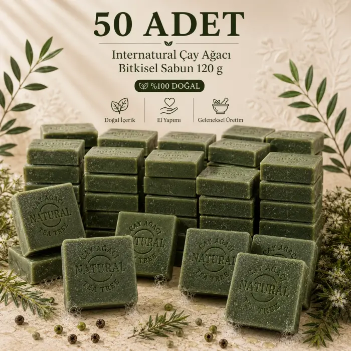 Internatural Çay Ağacı Bitkisel Sabun 120 g - 50 Adet