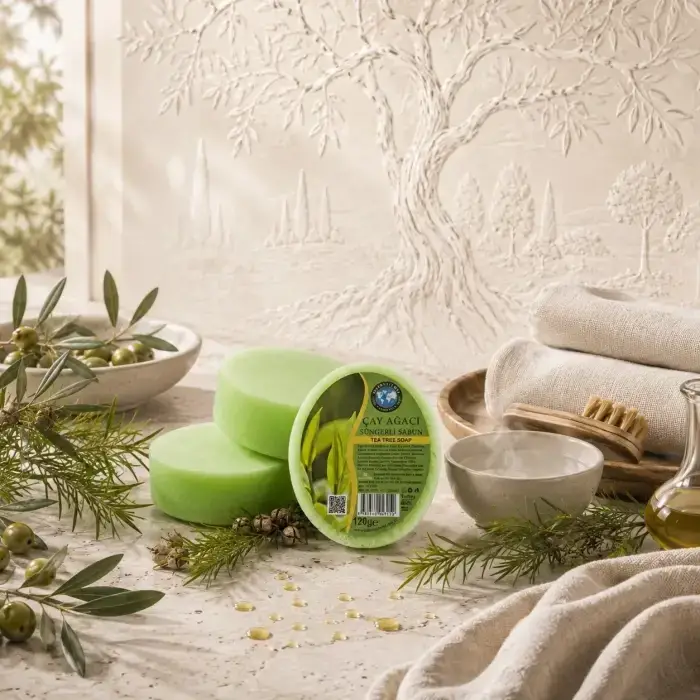 Internatural Çay Ağacı Süngerli Bitkisel Banyo Sabunu 5li Paket (5 x 120 g)