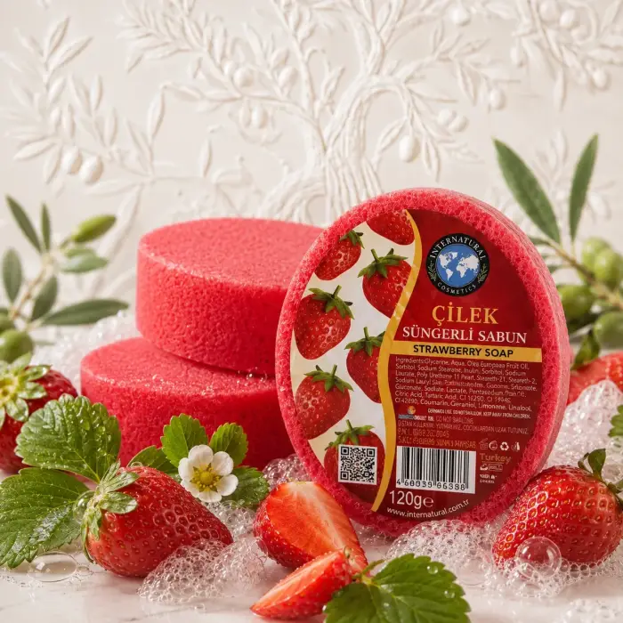 Internatural Çilekli Süngerli Bitkisel Banyo Sabunu 120 g