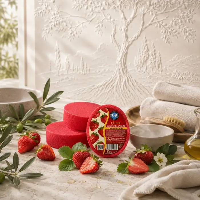 Internatural Çilekli Süngerli Bitkisel Banyo Sabunu 120 g