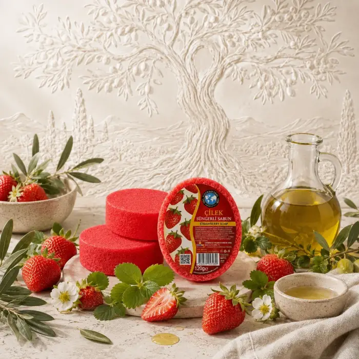 Internatural Çilekli Süngerli Bitkisel Banyo Sabunu 120 g