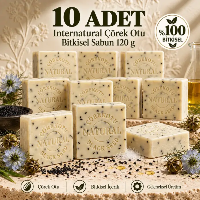 Internatural Çörek Otu Bitkisel Sabun 120 g - 10 Adet