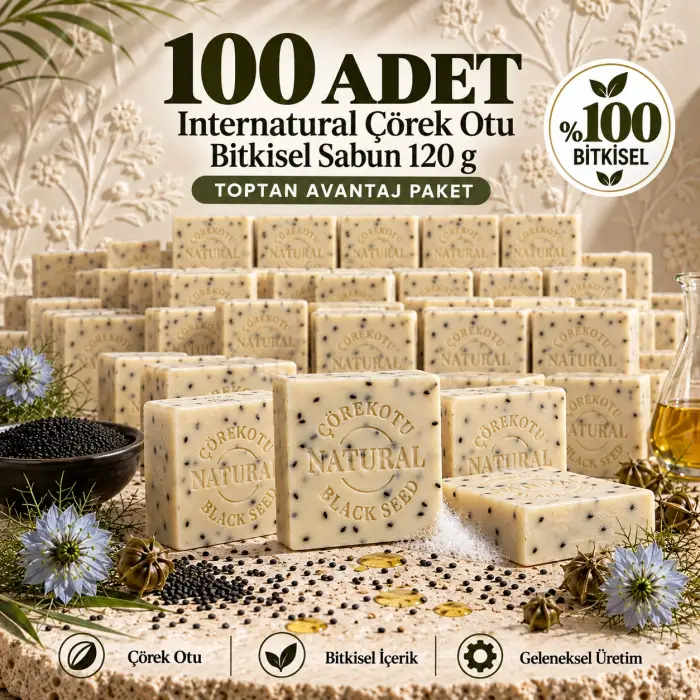 Internatural Çörek Otu Bitkisel Sabun 120 g - 100 Adet