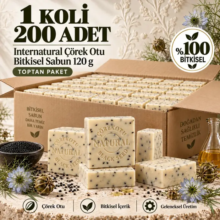 Internatural Çörek Otu Bitkisel Sabun 120 g - 200 Adet (1 Koli)
