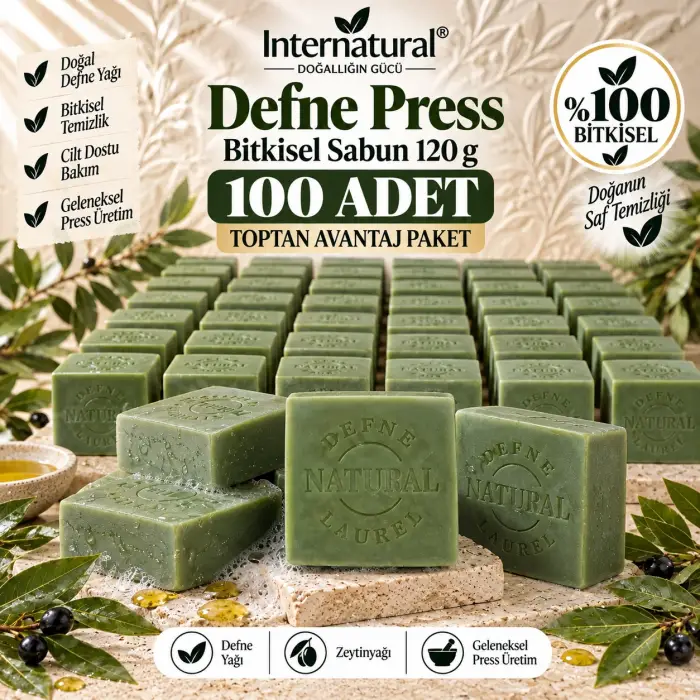 Internatural Defne Press Bitkisel Sabun - 100 Adet