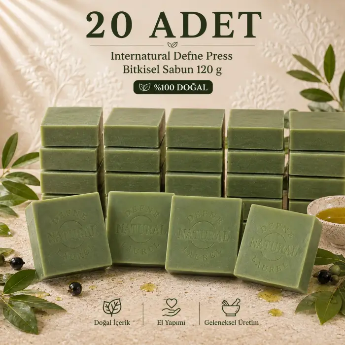 Internatural Defne Press Bitkisel Sabun - 20 Adet