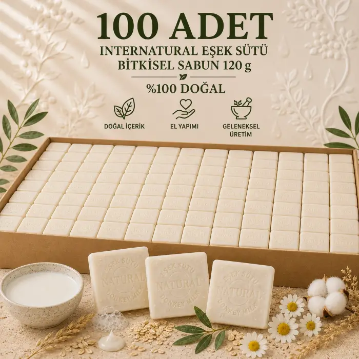 Internatural Eşek Sütü Bitkisel Sabun 120 g - 100 Adet