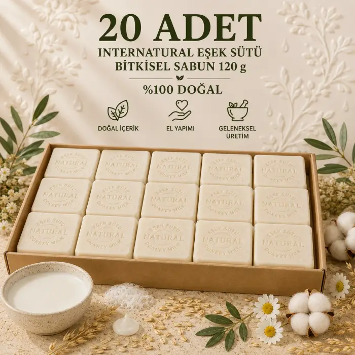 Internatural Eşek Sütü Bitkisel Sabun 120 g - 20 Adet