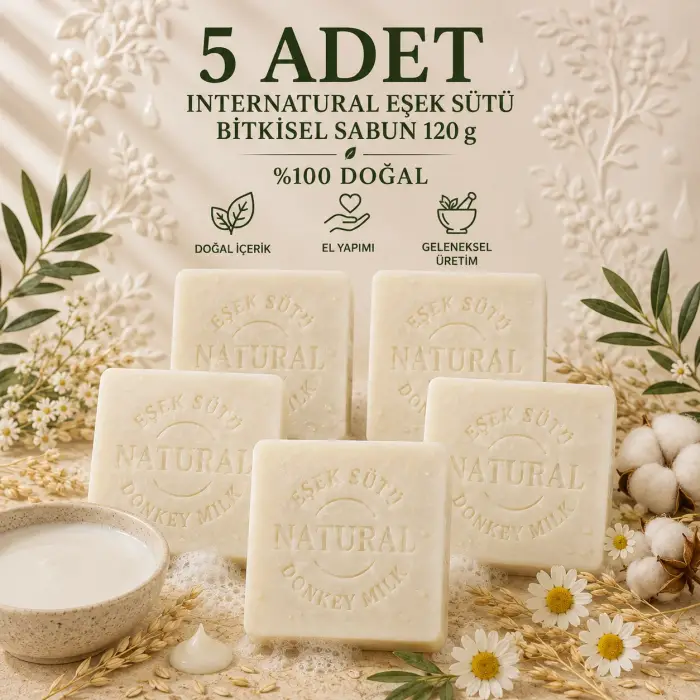 Internatural Eşek Sütü Bitkisel Sabun 120 g - 5 Adet