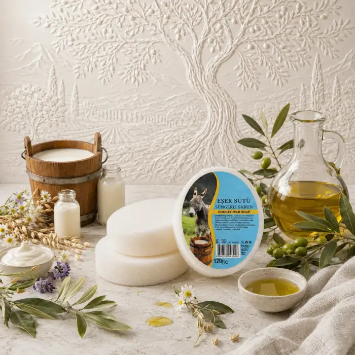 Internatural Eşek Sütü Süngerli Bitkisel Banyo Sabunu 120 g