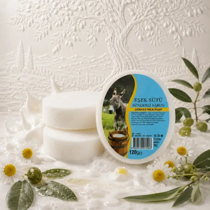 Internatural Eşek Sütü Süngerli Bitkisel Banyo Sabunu 120 g