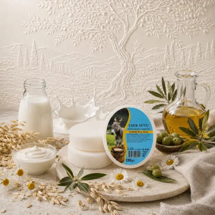 Internatural Eşek Sütü Süngerli Bitkisel Banyo Sabunu 120 g