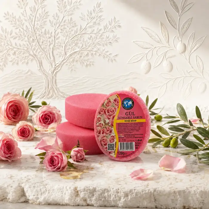 Internatural Gül Süngerli Bitkisel Banyo Sabunu 120 g