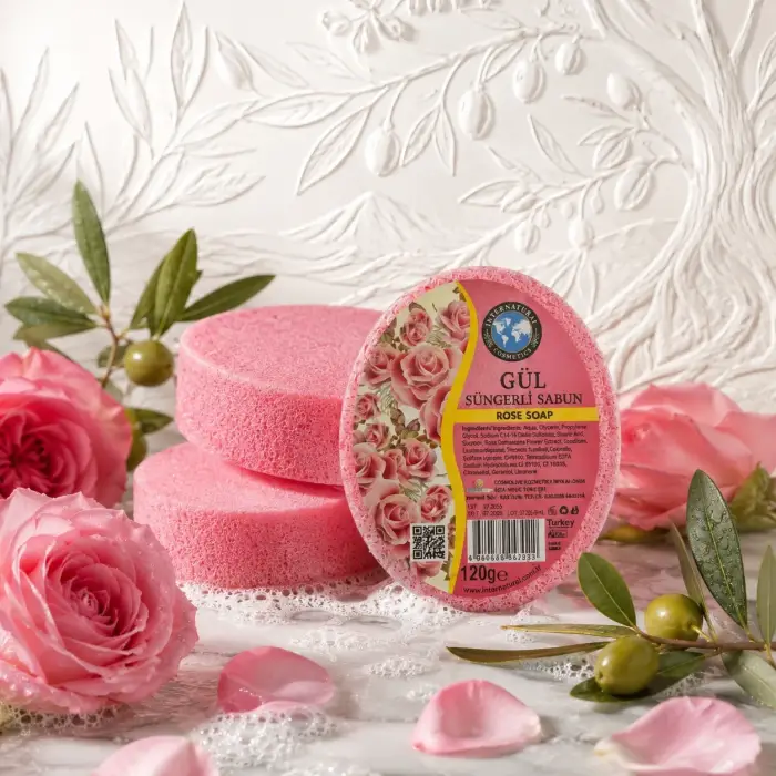 Internatural Gül Süngerli Bitkisel Banyo Sabunu 120 g