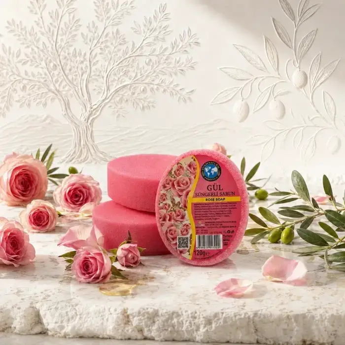 Internatural Gül Süngerli Bitkisel Banyo Sabunu 20li Paket (20 x 120 g)