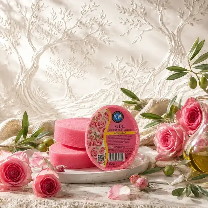 Internatural Gül Süngerli Bitkisel Banyo Sabunu 5li Paket (5 x 120 g)
