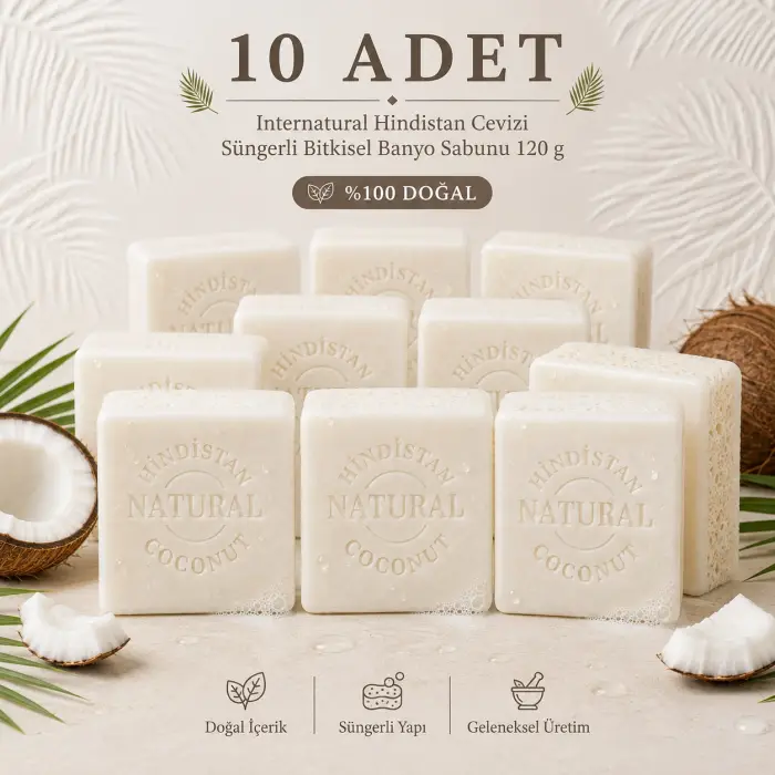 Internatural Hindistan Cevizi Bitkisel Sabun 120 g - 10 Adet