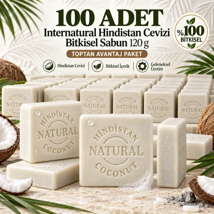 Internatural Hindistan Cevizi Bitkisel Sabun 120 g - 100 Adet