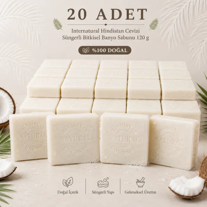 Internatural Hindistan Cevizi Bitkisel Sabun 120 g - 20 Adet