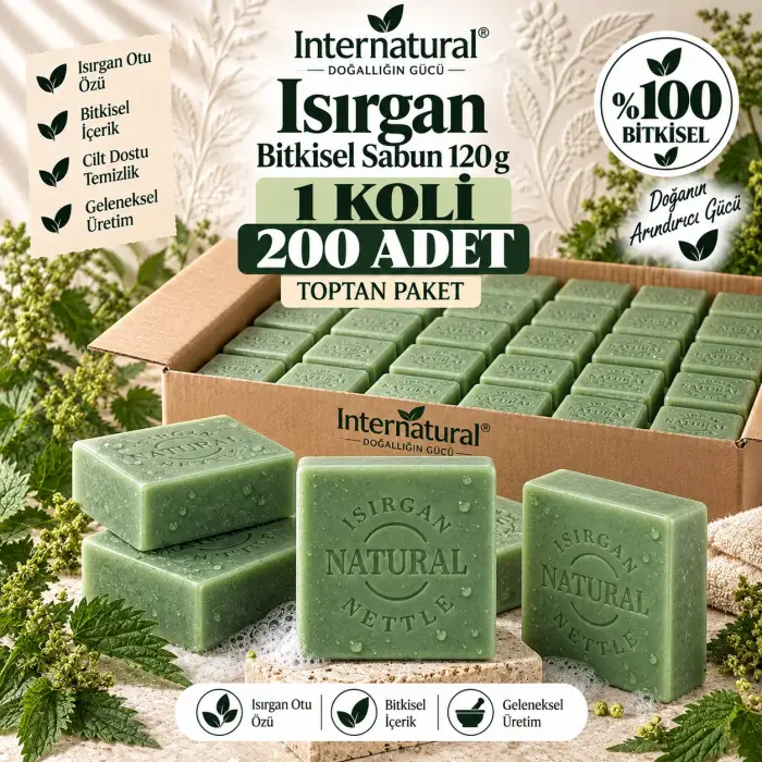 Internatural Isırgan Bitkisel Sabun 120 g - 200 Adet (1 Koli)