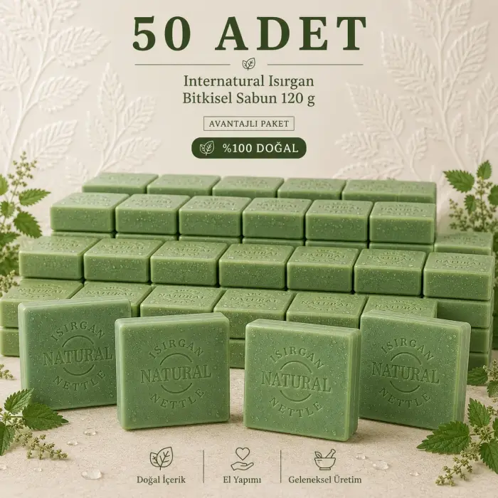 Internatural Isırgan Bitkisel Sabun 120 g - 50 Adet