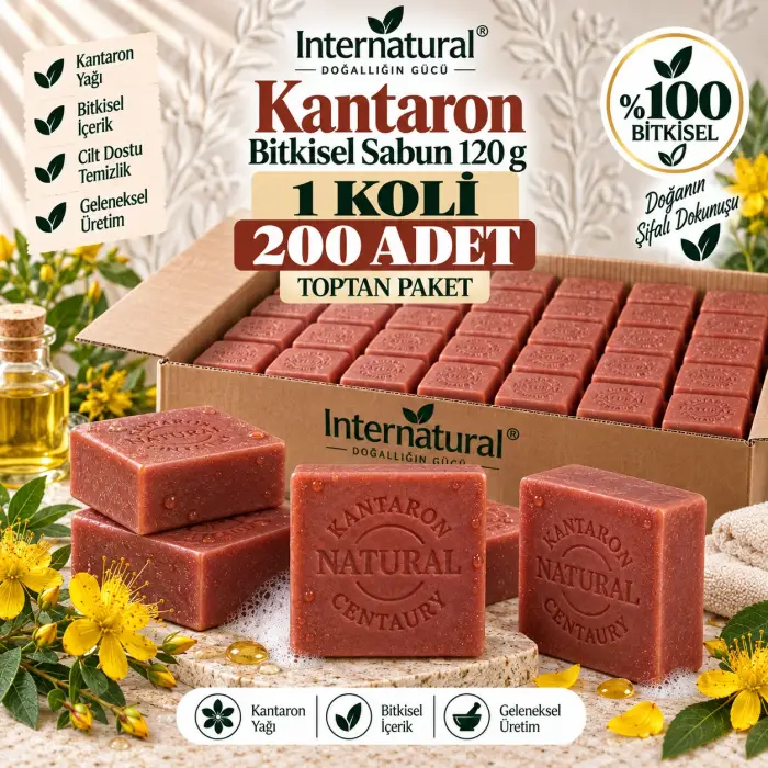 Internatural Kantaron Bitkisel Sabun 120 g - 200 Adet (1 Koli)