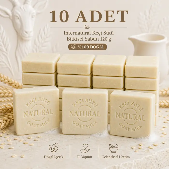 Internatural Keçi Sütü Bitkisel Sabun 120 g - 10 Adet