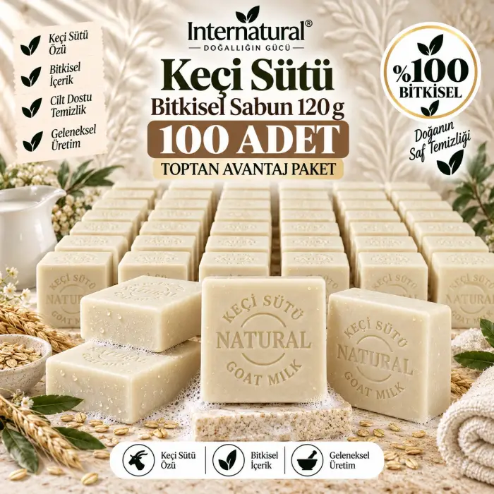 Internatural Keçi Sütü Bitkisel Sabun 120 g - 100 Adet
