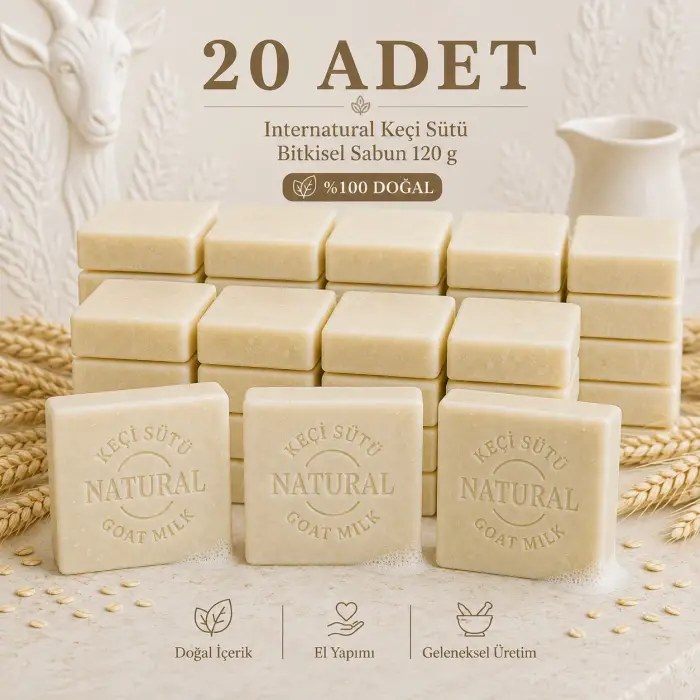 Internatural Keçi Sütü Bitkisel Sabun 120 g - 20 Adet