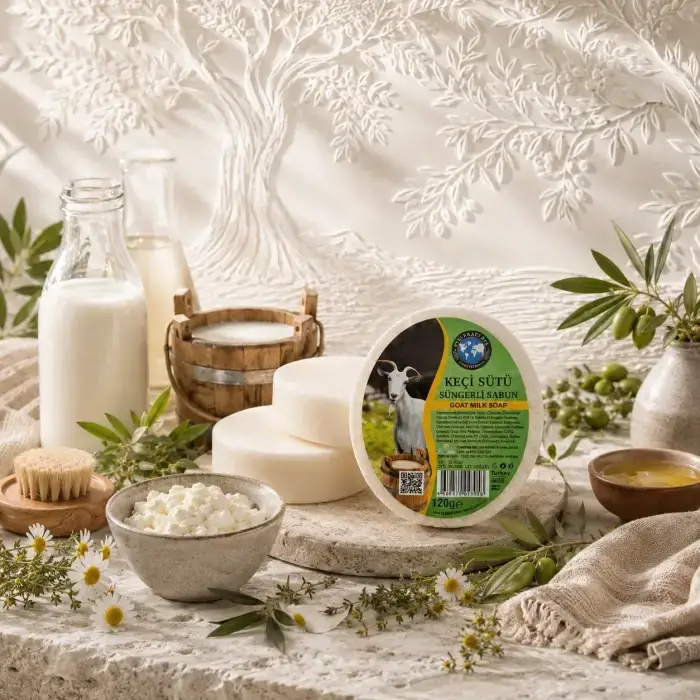 Internatural Keçi Sütü Süngerli Bitkisel Sabun 80li Koli (80 x 120 g)