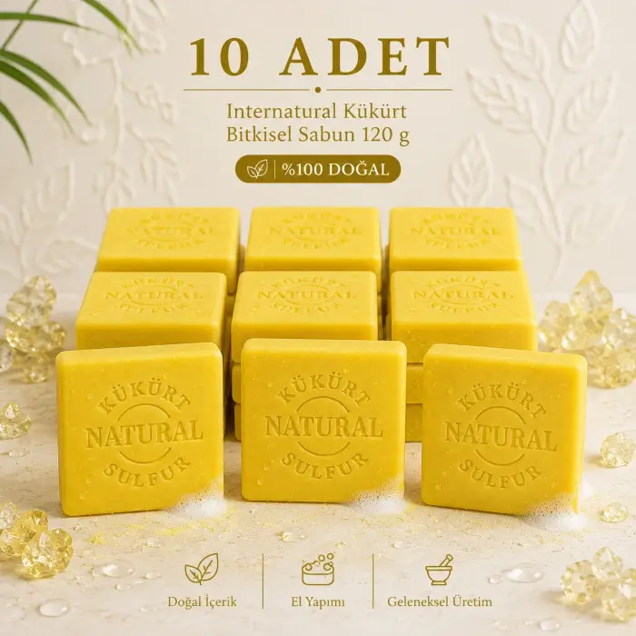 Internatural Kükürt Bitkisel Sabun 120 g - 10 Adet