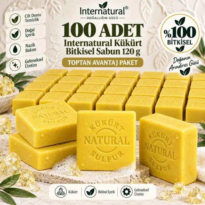 Internatural Kükürt Bitkisel Sabun 120 g - 100 Adet