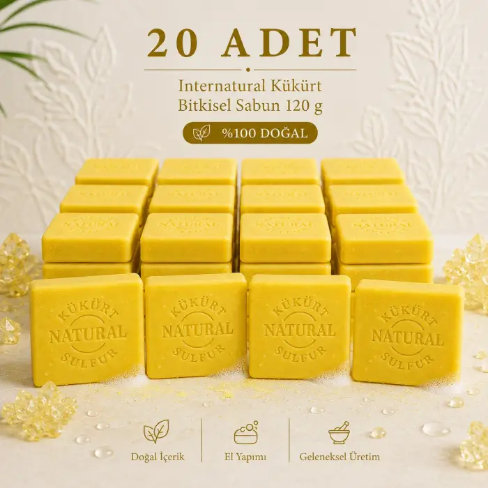 Internatural Kükürt Bitkisel Sabun 120 g - 20 Adet
