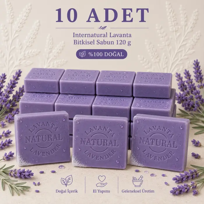 Internatural Lavanta Bitkisel Sabun 120 g - 10 Adet